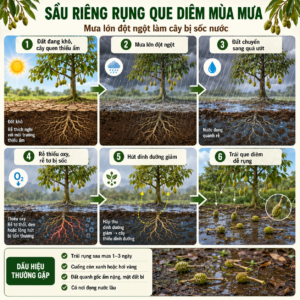 Qúa trình rụng que diêm mùa mưa do bị sốc nước