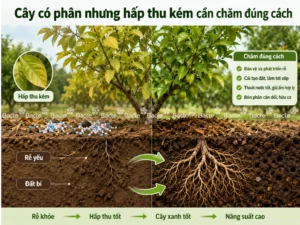 Cây có phân nhưng hấp thu kém cần chăm đúng cách