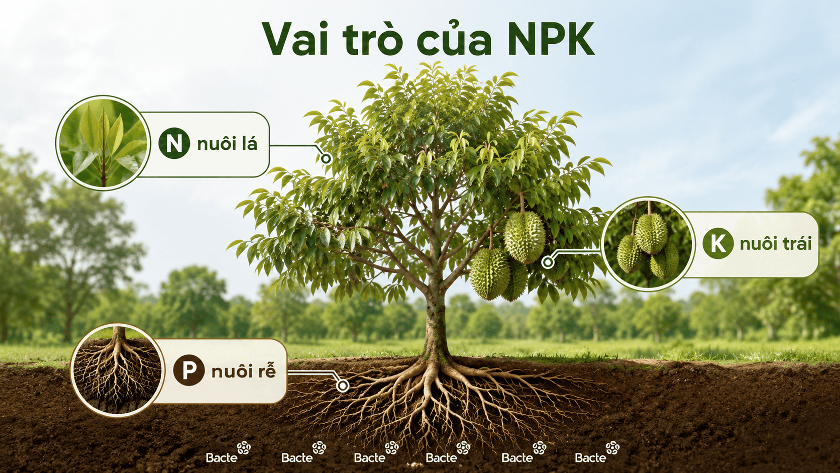 Vai trò của NPK đối với cây sầu riêng